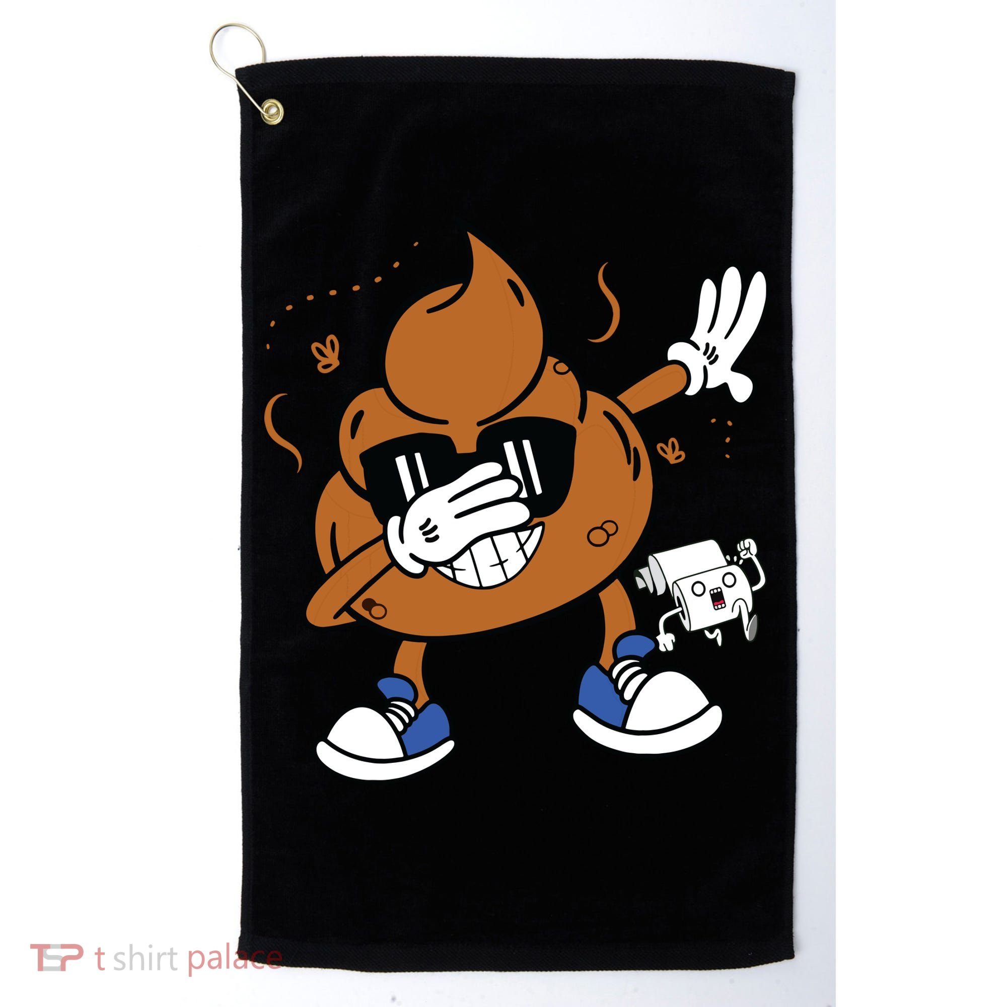 Cute Dabbing Poop Funny Emoticon I Pooped Today Gift Golf Towel
