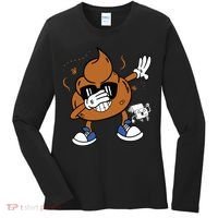 Cute Dabbing Poop Funny Emoticon I Pooped Today Gift Women's Long Sleeve Shirt thumb 0