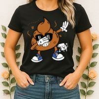 Cute Dabbing Poop Funny Emoticon I Pooped Today Gift Women's T-Shirt thumb 2