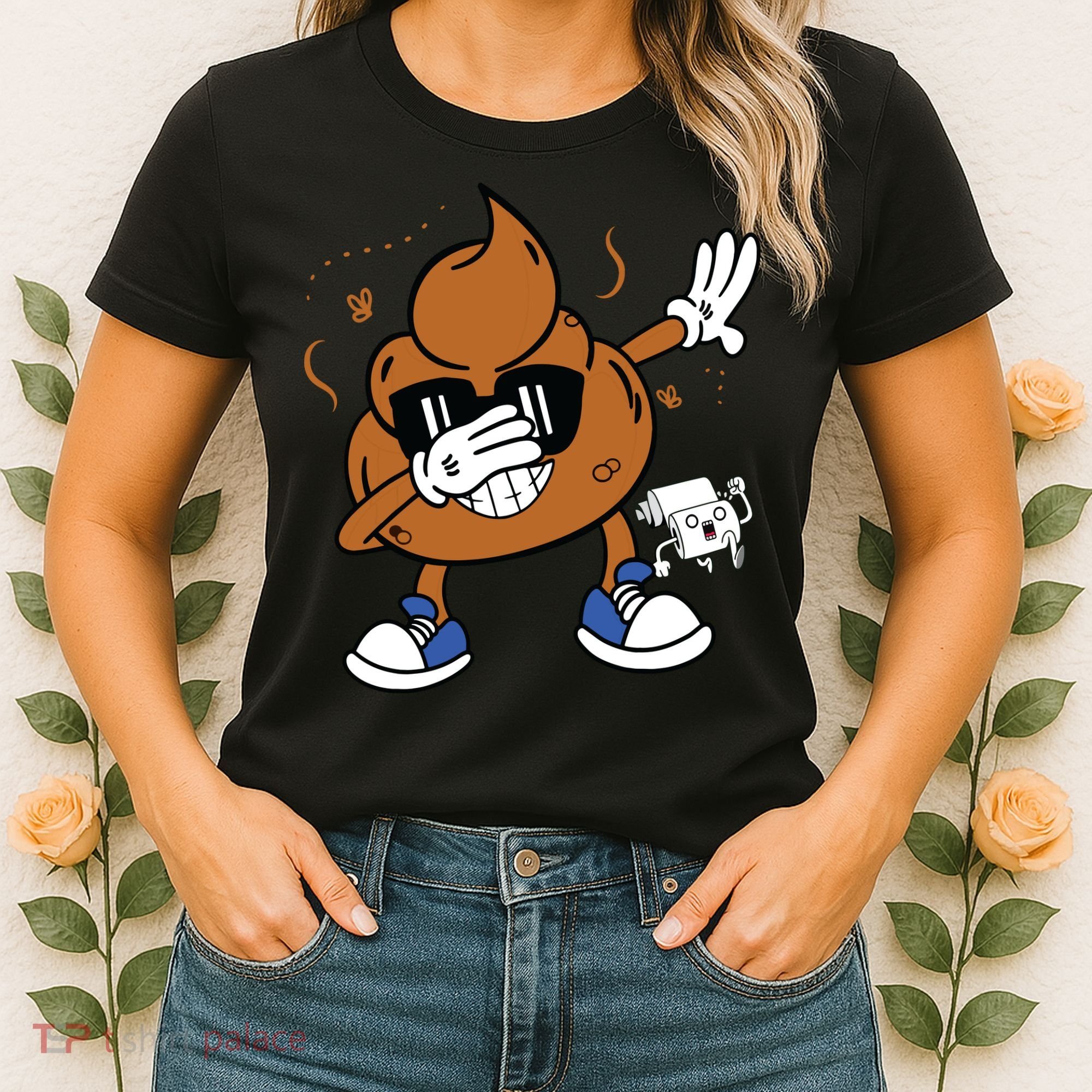 Cute Dabbing Poop Funny Emoticon I Pooped Today Gift Women's T-Shirt