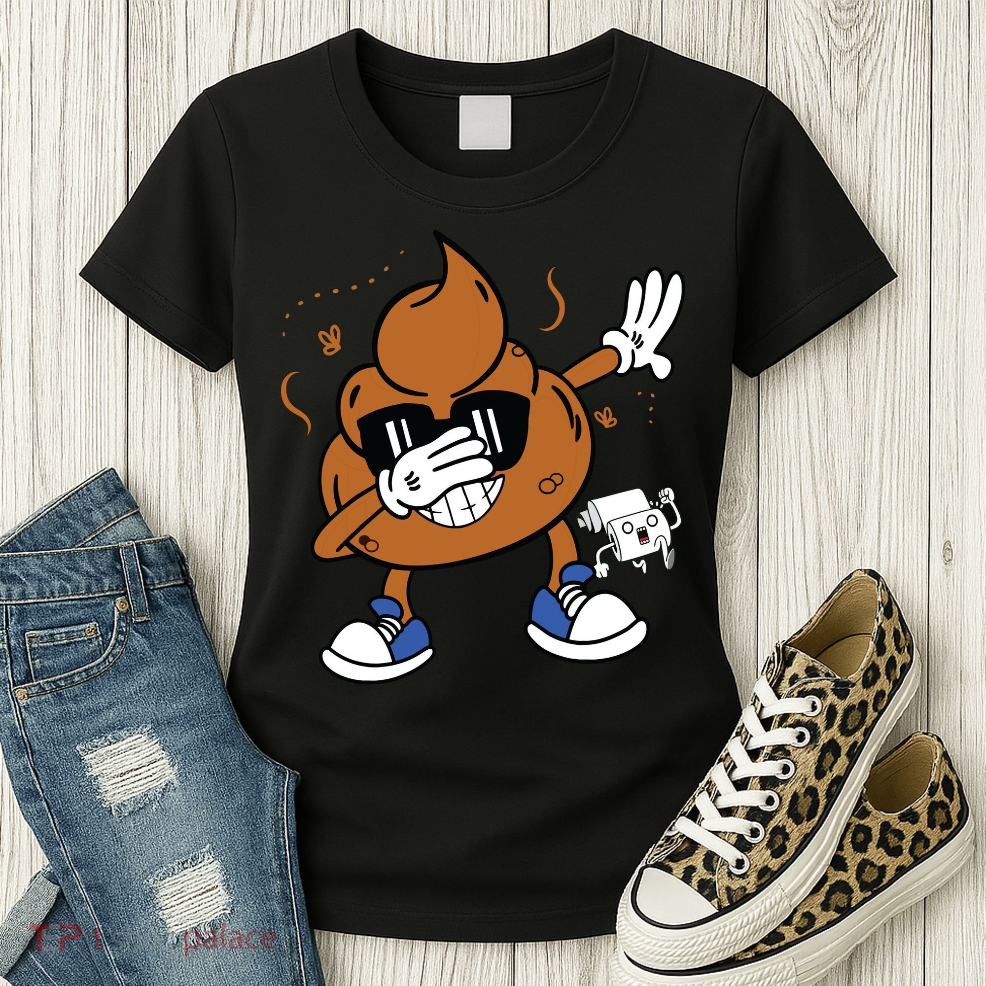 Cute Dabbing Poop Funny Emoticon I Pooped Today Gift Women's T-Shirt