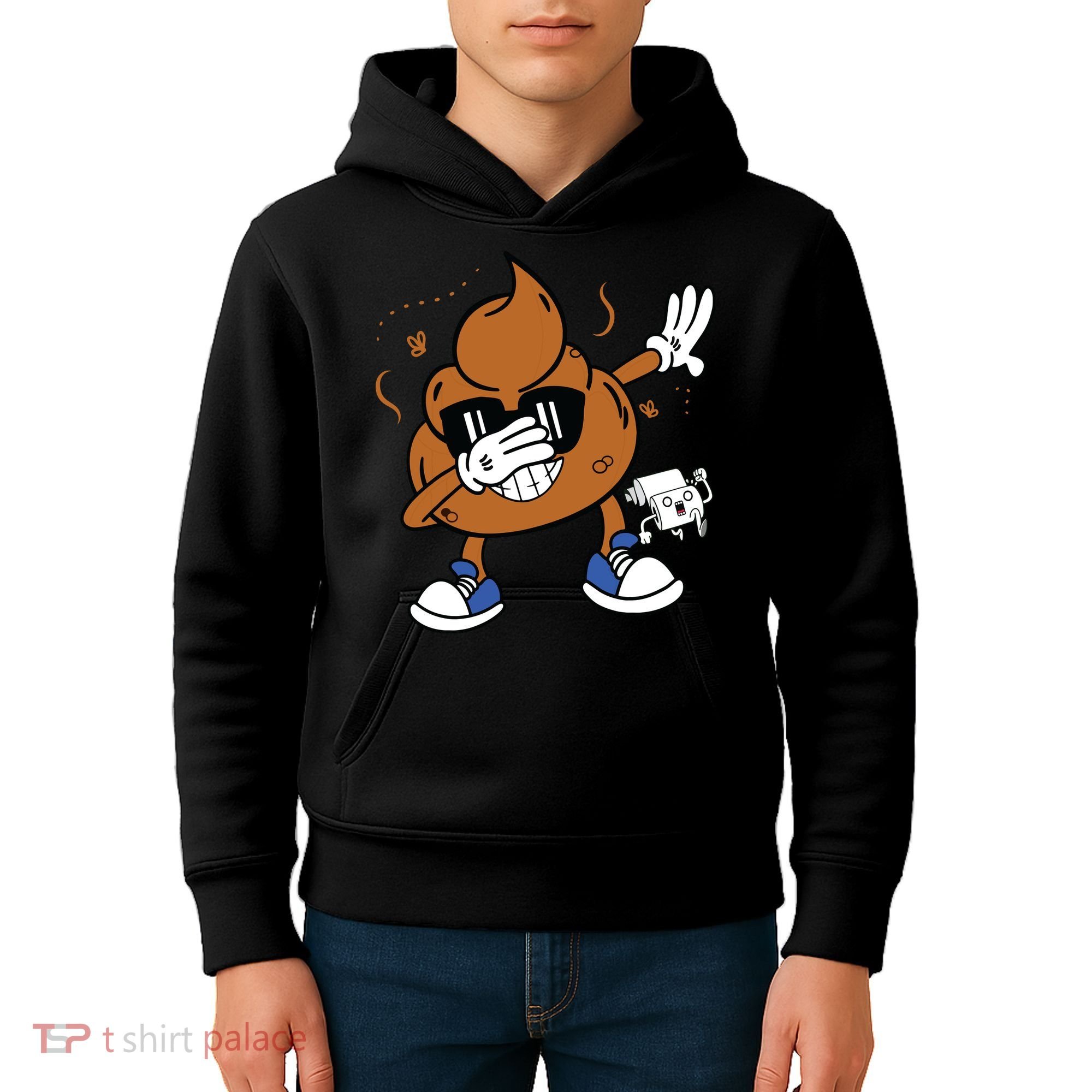 Cute Dabbing Poop Funny Emoticon I Pooped Today Gift Kids Hoodie