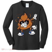 Cute Dabbing Poop Funny Emoticon I Pooped Today Gift Kids Long Sleeve Shirt thumb 0