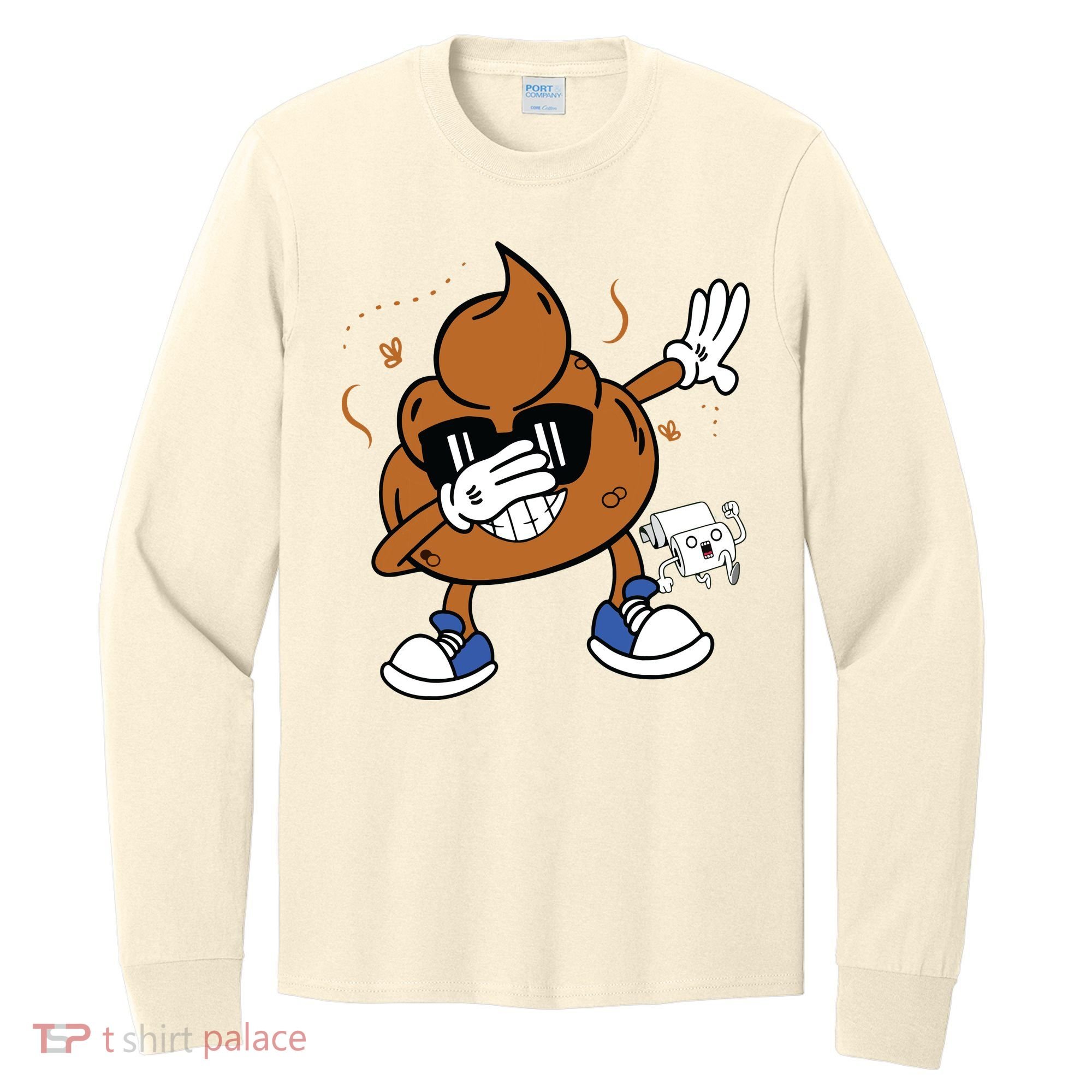 Cute Dabbing Poop Funny Emoticon I Pooped Today Gift Long Sleeve Shirt