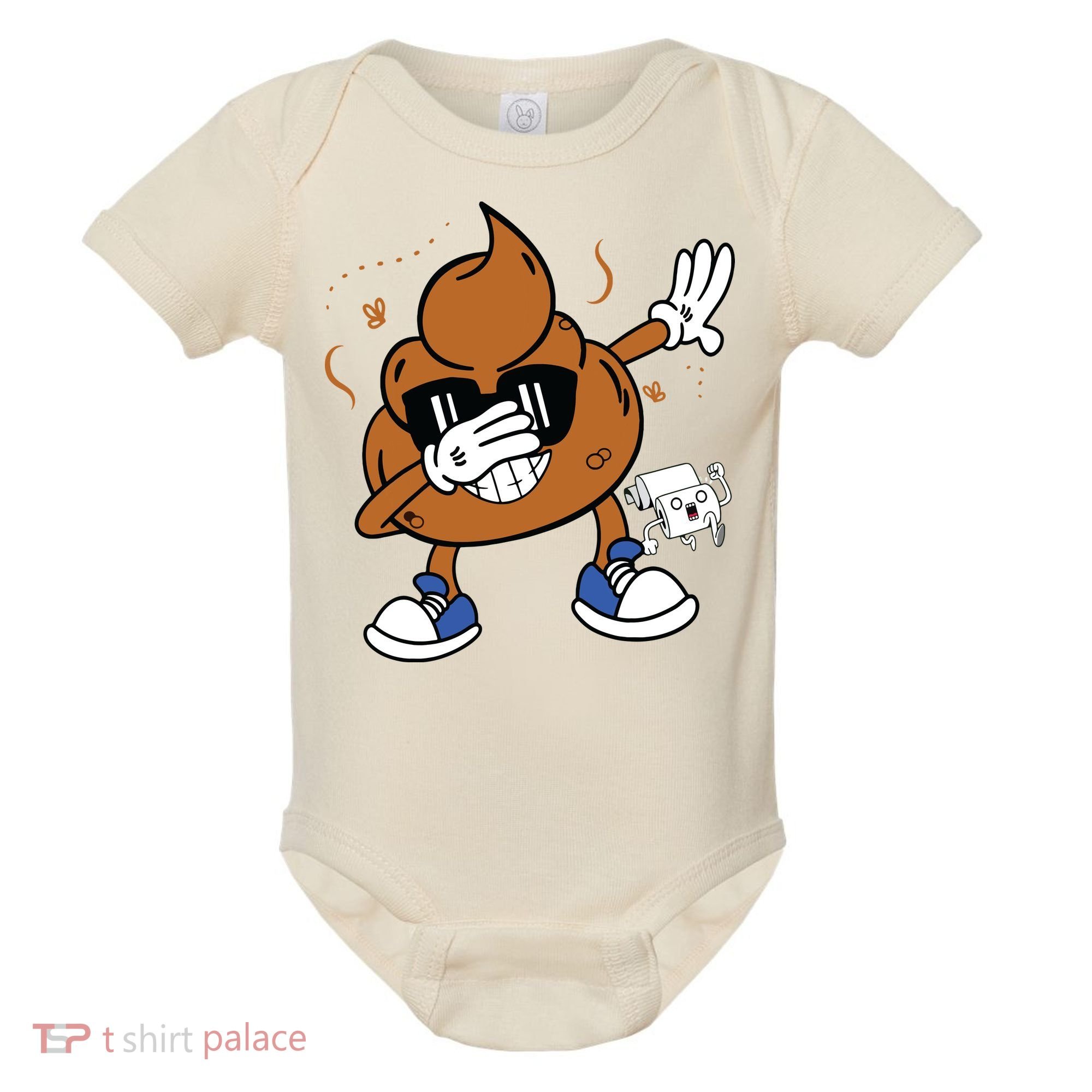 Cute Dabbing Poop Funny Emoticon I Pooped Today Gift Baby Bodysuit