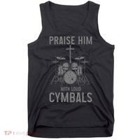Christian Drummer Praise Him With Loud Cymbals Tank Top thumb 0