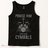 Christian Drummer Praise Him With Loud Cymbals Tank Top thumb 2