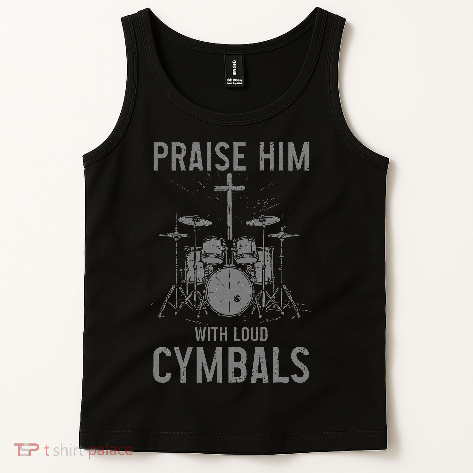 Christian Drummer Praise Him With Loud Cymbals Tank Top