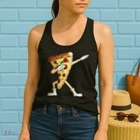 Cool Dabbing Pizza Funny Italian Pie Hip Hop Dancer Gift Women's Tank Top thumb 2