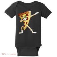 Cool Dabbing Pizza Funny Italian Pie Hip Hop Dancer Gift Baby Bodysuit thumb 0