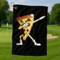 Cool Dabbing Pizza Funny Italian Pie Hip Hop Dancer Gift Golf Towel thumb 1