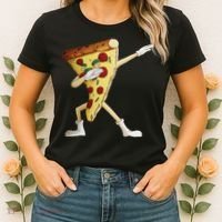 Cool Dabbing Pizza Funny Italian Pie Hip Hop Dancer Gift Women's T-Shirt thumb 2