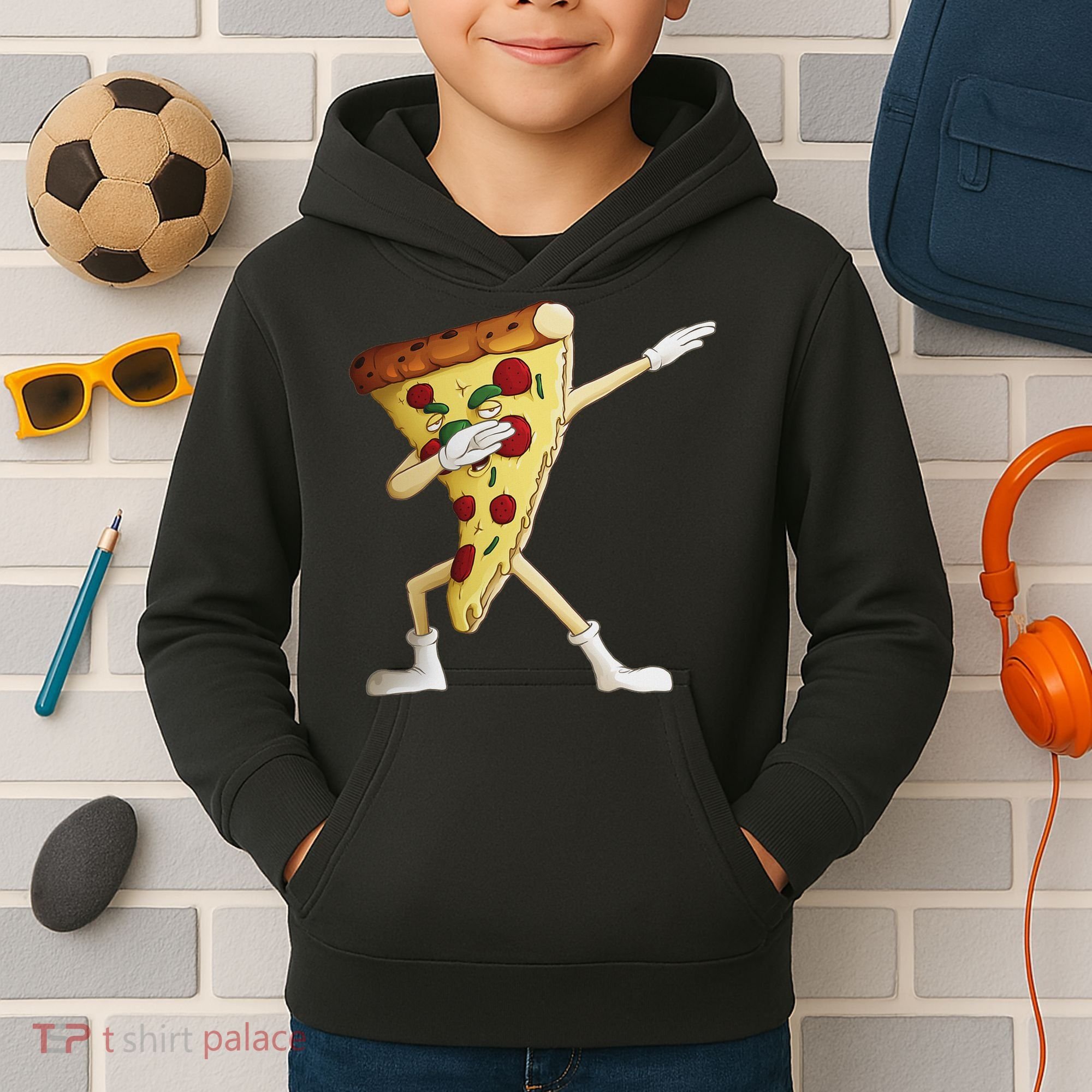 Cool Dabbing Pizza Funny Italian Pie Hip Hop Dancer Gift Kids Hoodie
