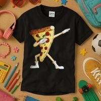 Cool Dabbing Pizza Funny Italian Pie Hip Hop Dancer Gift Kids T-Shirt thumb 3