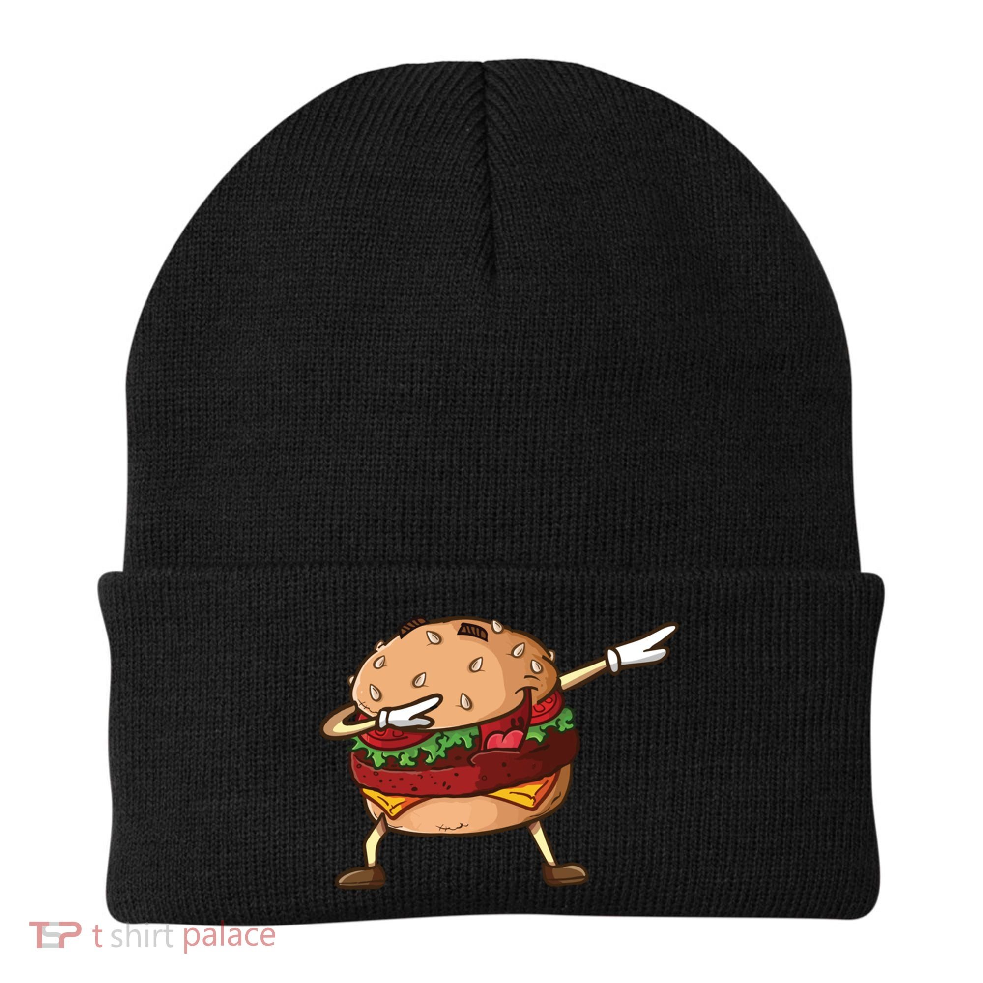 Cheeseburger Dab Pose Dabbing Dance National Burger Day Pun Funny Gift Beanie