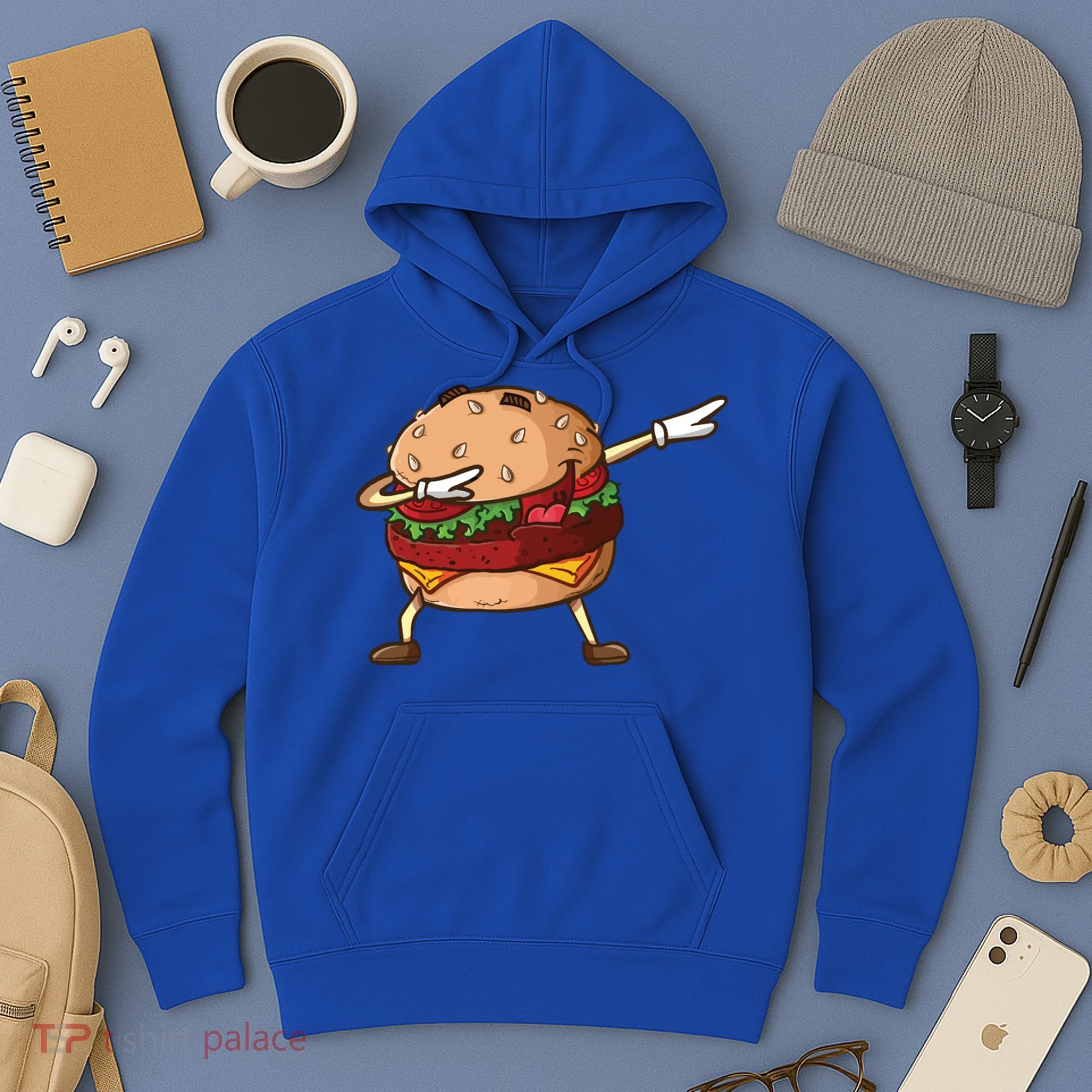 Cheeseburger Dab Pose Dabbing Dance National Burger Day Pun Funny Gift Hoodie