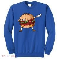Cheeseburger Dab Pose Dabbing Dance National Burger Day Pun Funny Gift Sweatshirt thumb 0