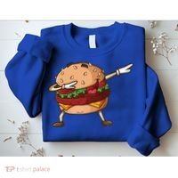 Cheeseburger Dab Pose Dabbing Dance National Burger Day Pun Funny Gift Sweatshirt thumb 2