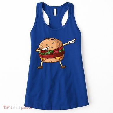 Cheeseburger Dab Pose Dabbing Dance National Burger Day Pun Funny Gift Women's Tank Top
