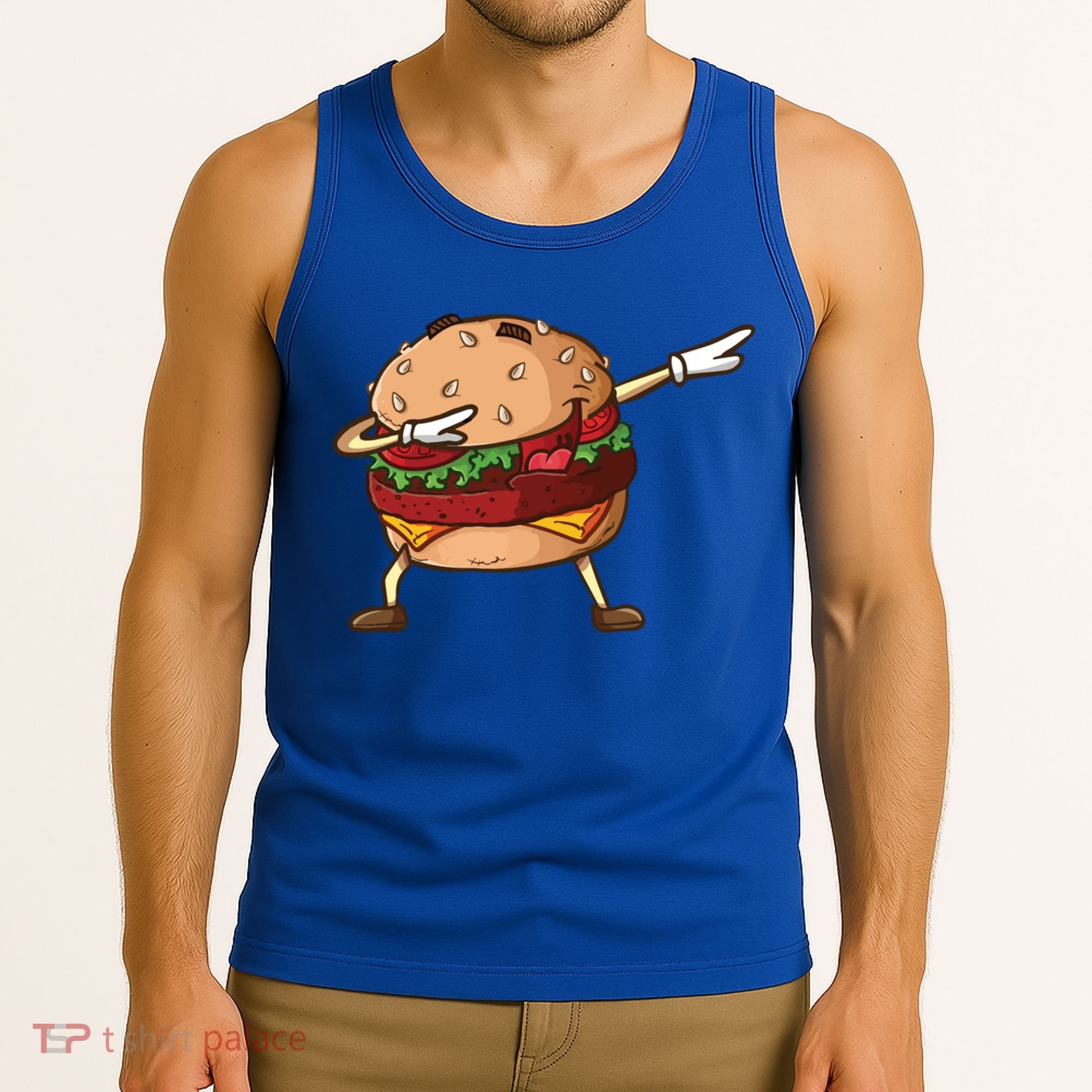 Cheeseburger Dab Pose Dabbing Dance National Burger Day Pun Funny Gift Tank Top