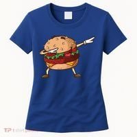 Cheeseburger Dab Pose Dabbing Dance National Burger Day Pun Funny Gift Women's T-Shirt thumb 0