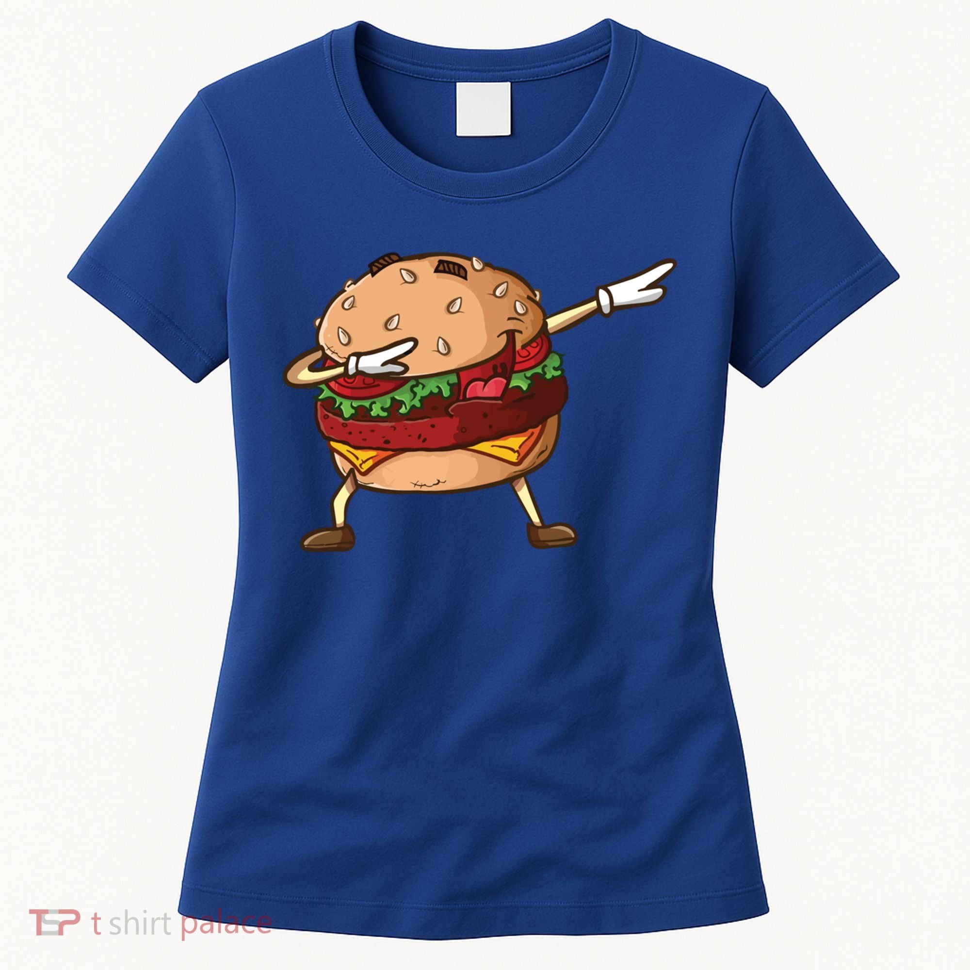 Cheeseburger Dab Pose Dabbing Dance National Burger Day Pun Funny Gift Women's T-Shirt