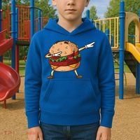 Cheeseburger Dab Pose Dabbing Dance National Burger Day Pun Funny Gift Kids Hoodie thumb 2