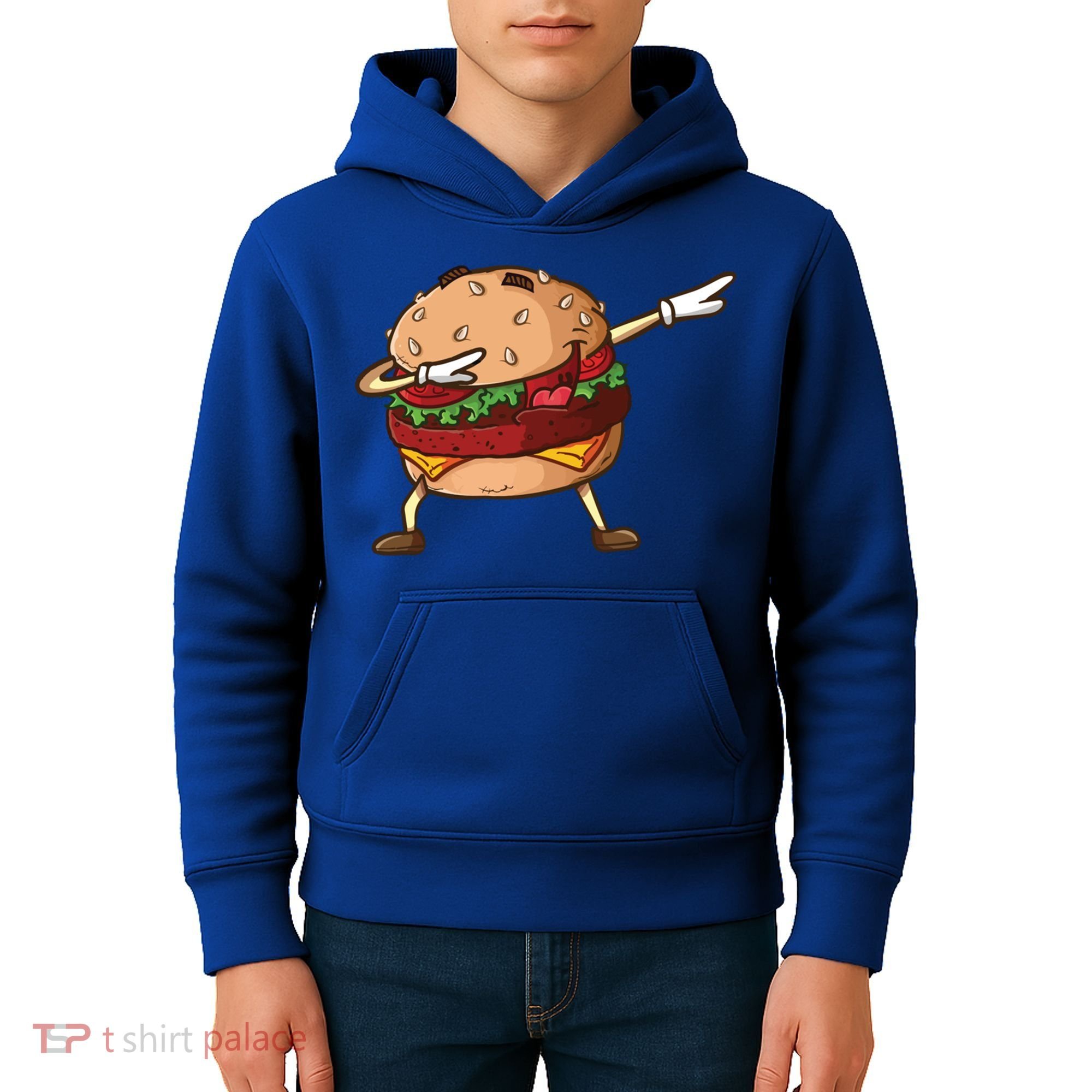 Cheeseburger Dab Pose Dabbing Dance National Burger Day Pun Funny Gift Kids Hoodie