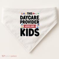 Childcare Daycare Provider Teacher Babysitter This Daycare USA-Made Doggie Bandana thumb 0