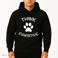 Cute Dog Pawprint Think Pawsitive Hoodie thumb 2