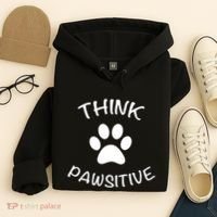 Cute Dog Pawprint Think Pawsitive Hoodie thumb 4