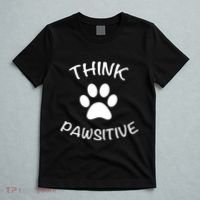Cute Dog Pawprint Think Pawsitive T-Shirt thumb 5