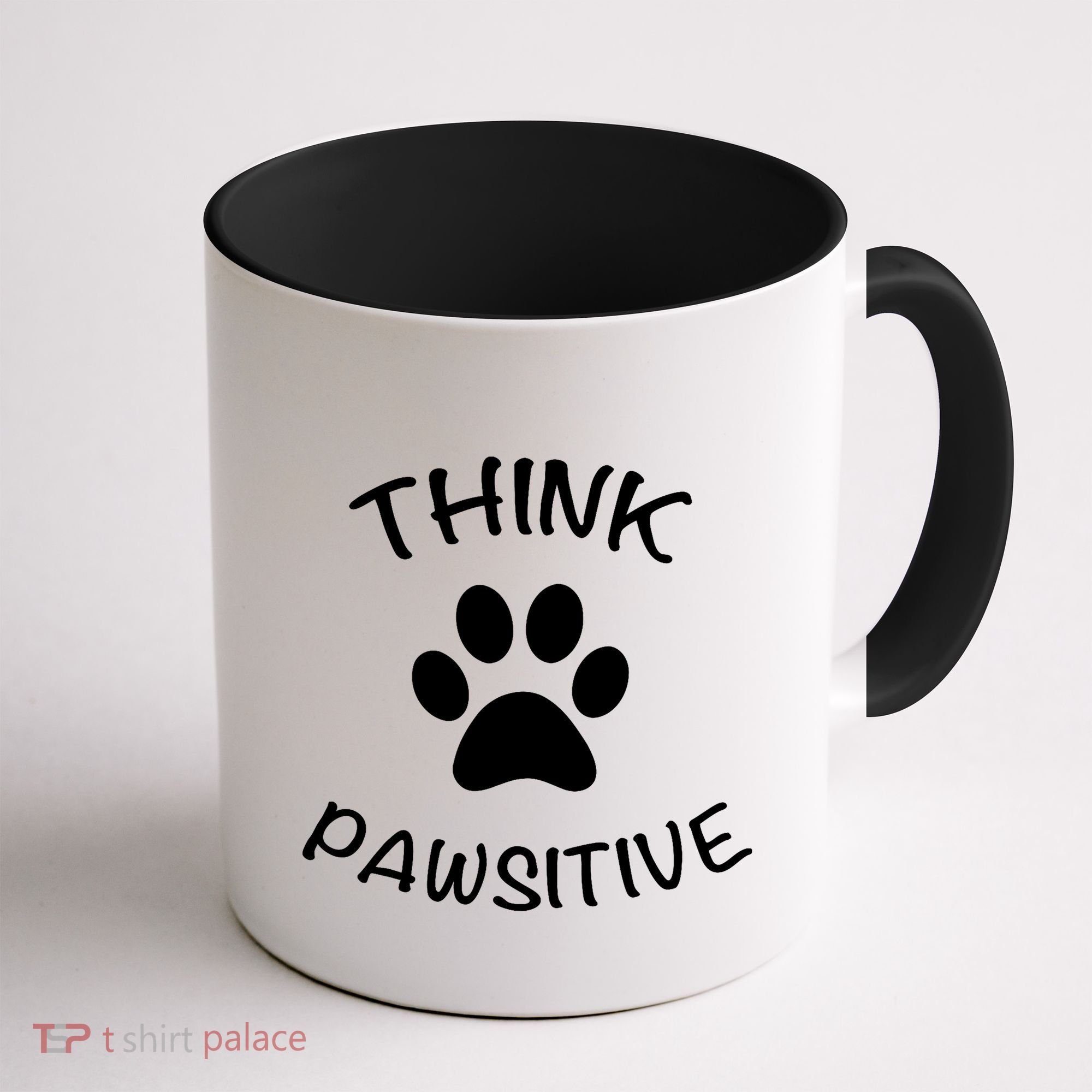 Cute Dog Pawprint Think Pawsitive Coffee Mug