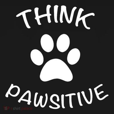 Cute Dog Pawprint Think Pawsitive Baby Long Sleeve Bodysuit