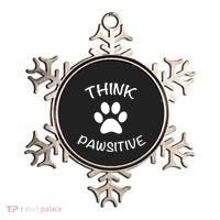 Cute Dog Pawprint Think Pawsitive Ornament thumb 0