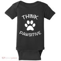 Cute Dog Pawprint Think Pawsitive Baby Bodysuit thumb 0