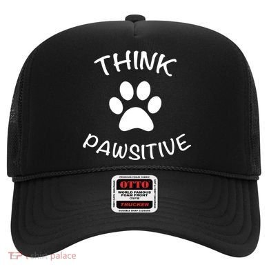Cute Dog Pawprint Think Pawsitive Hat
