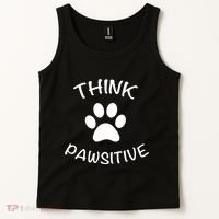 Cute Dog Pawprint Think Pawsitive Tank Top thumb 2
