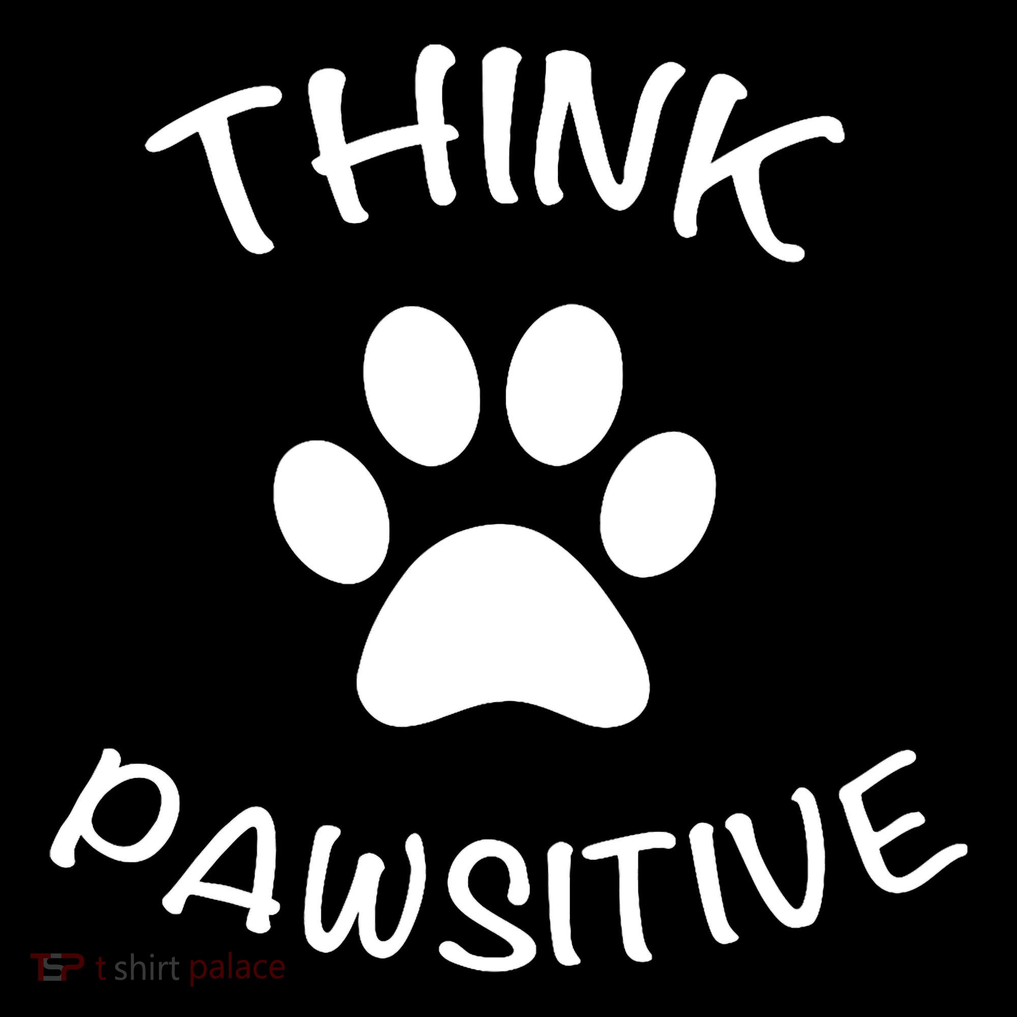 Cute Dog Pawprint Think Pawsitive Tank Top