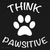 Cute Dog Pawprint Think Pawsitive Kids T-Shirt thumb 4