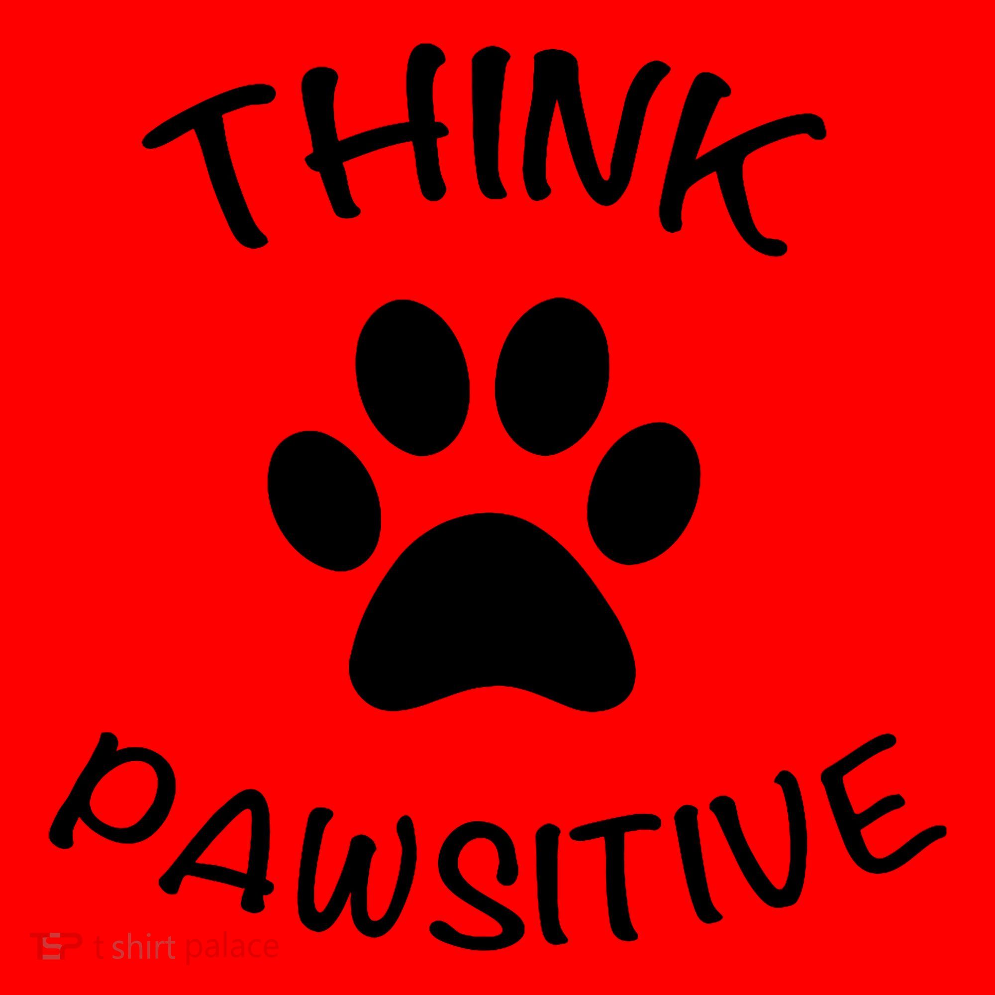 Cute Dog Pawprint Think Pawsitive Santa Hat