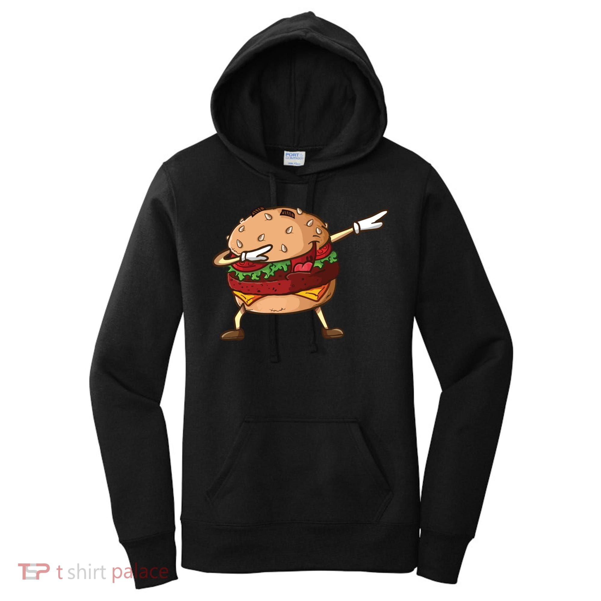 Cheeseburger Dab Pose Dabbing Dance National Burger Day Pun Meaningful Gift Women's Hoodie