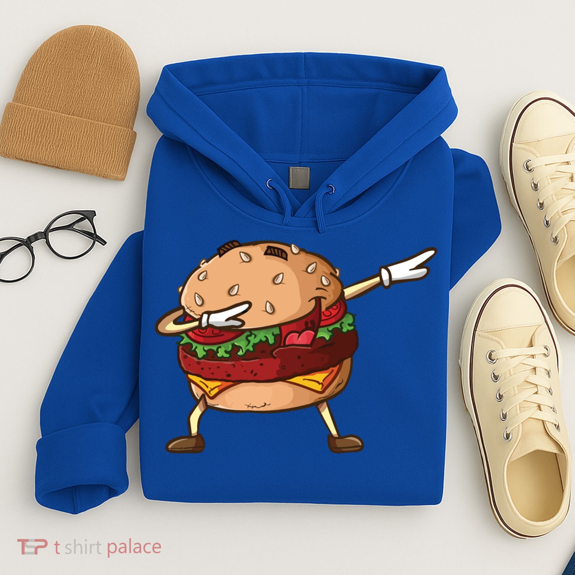 Cheeseburger Dab Pose Dabbing Dance National Burger Day Pun Meaningful Gift Hoodie