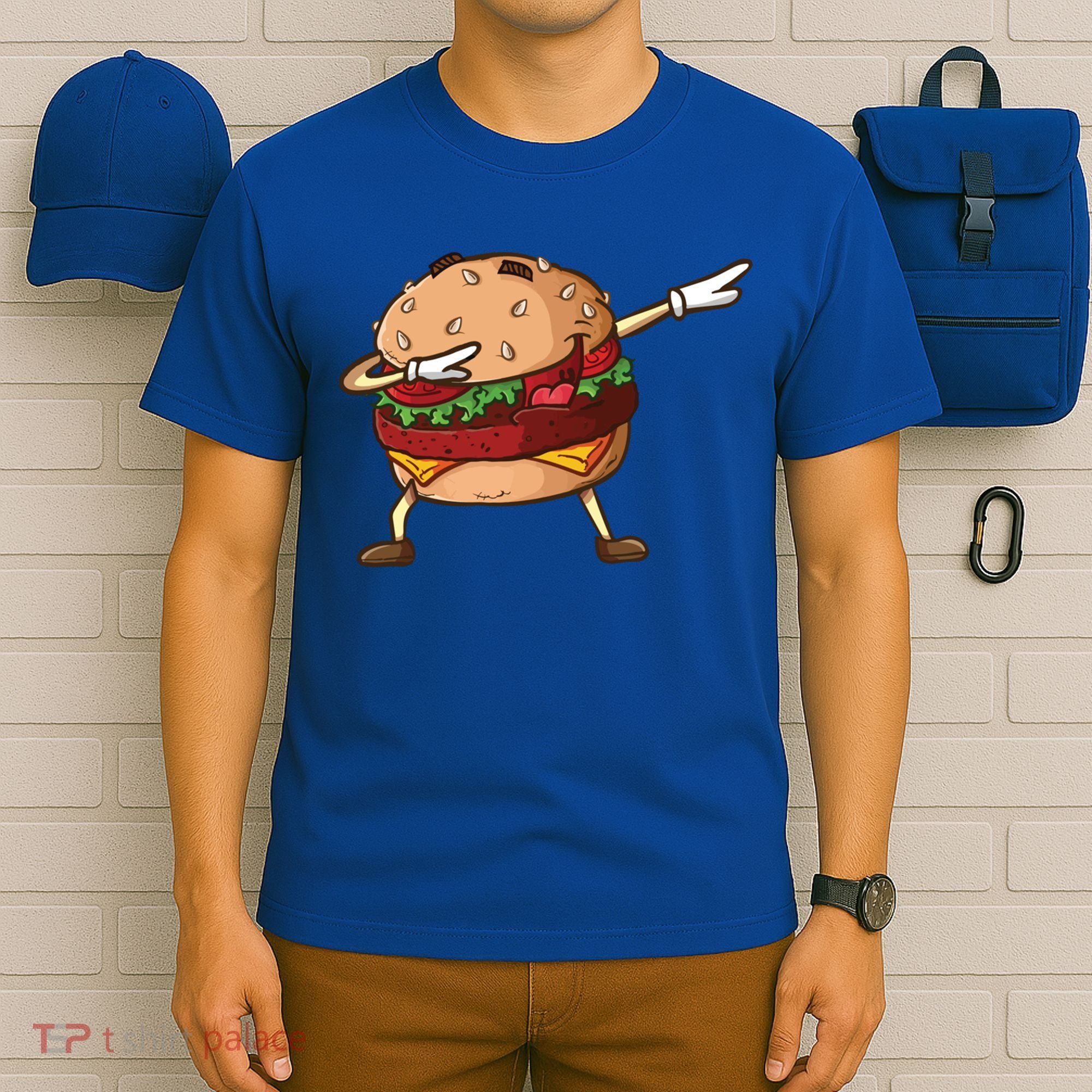 Cheeseburger Dab Pose Dabbing Dance National Burger Day Pun Meaningful Gift T-Shirt