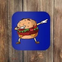 Cheeseburger Dab Pose Dabbing Dance National Burger Day Pun Meaningful Gift Coaster thumb 0