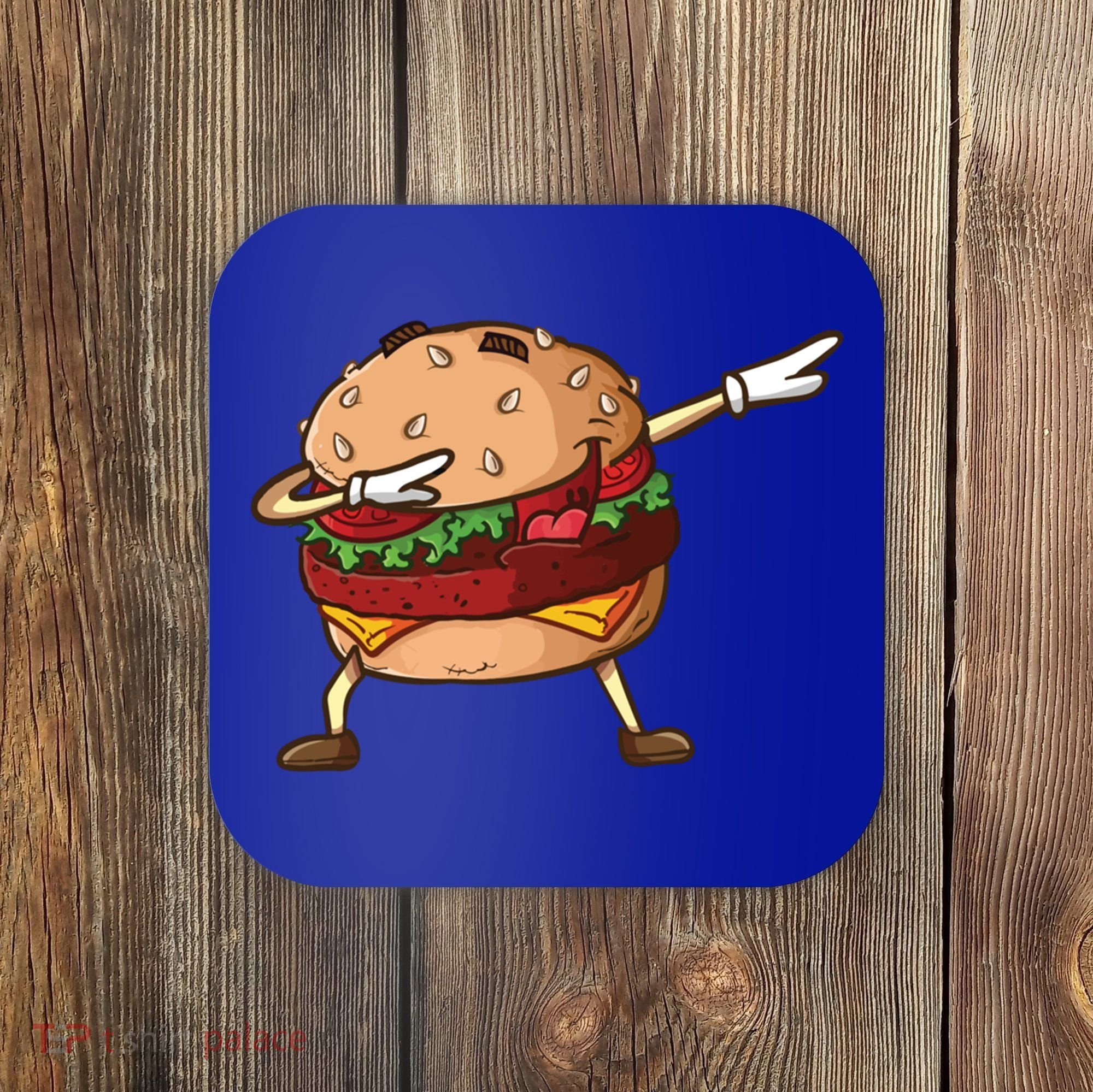 Cheeseburger Dab Pose Dabbing Dance National Burger Day Pun Meaningful Gift Coaster