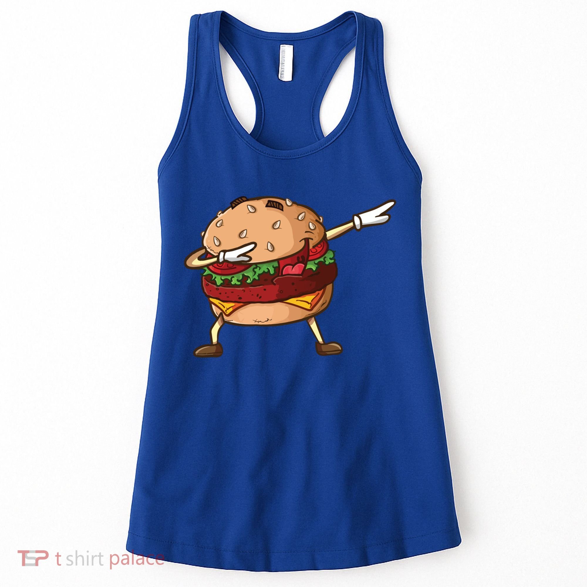 Cheeseburger Dab Pose Dabbing Dance National Burger Day Pun Meaningful Gift Women's Tank Top