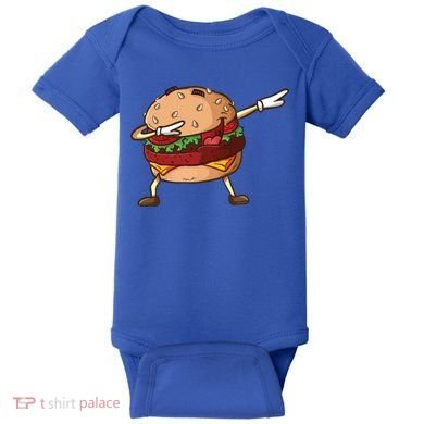 Cheeseburger Dab Pose Dabbing Dance National Burger Day Pun Meaningful Gift Baby Bodysuit