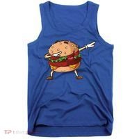 Cheeseburger Dab Pose Dabbing Dance National Burger Day Pun Meaningful Gift Tank Top thumb 0