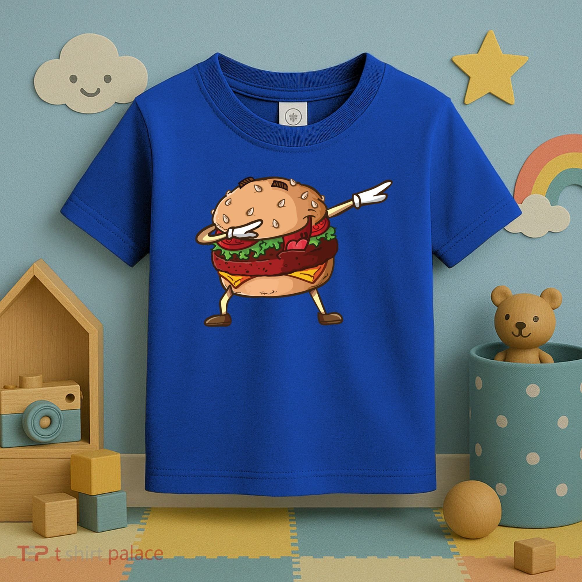 Cheeseburger Dab Pose Dabbing Dance National Burger Day Pun Meaningful Gift Toddler T-Shirt